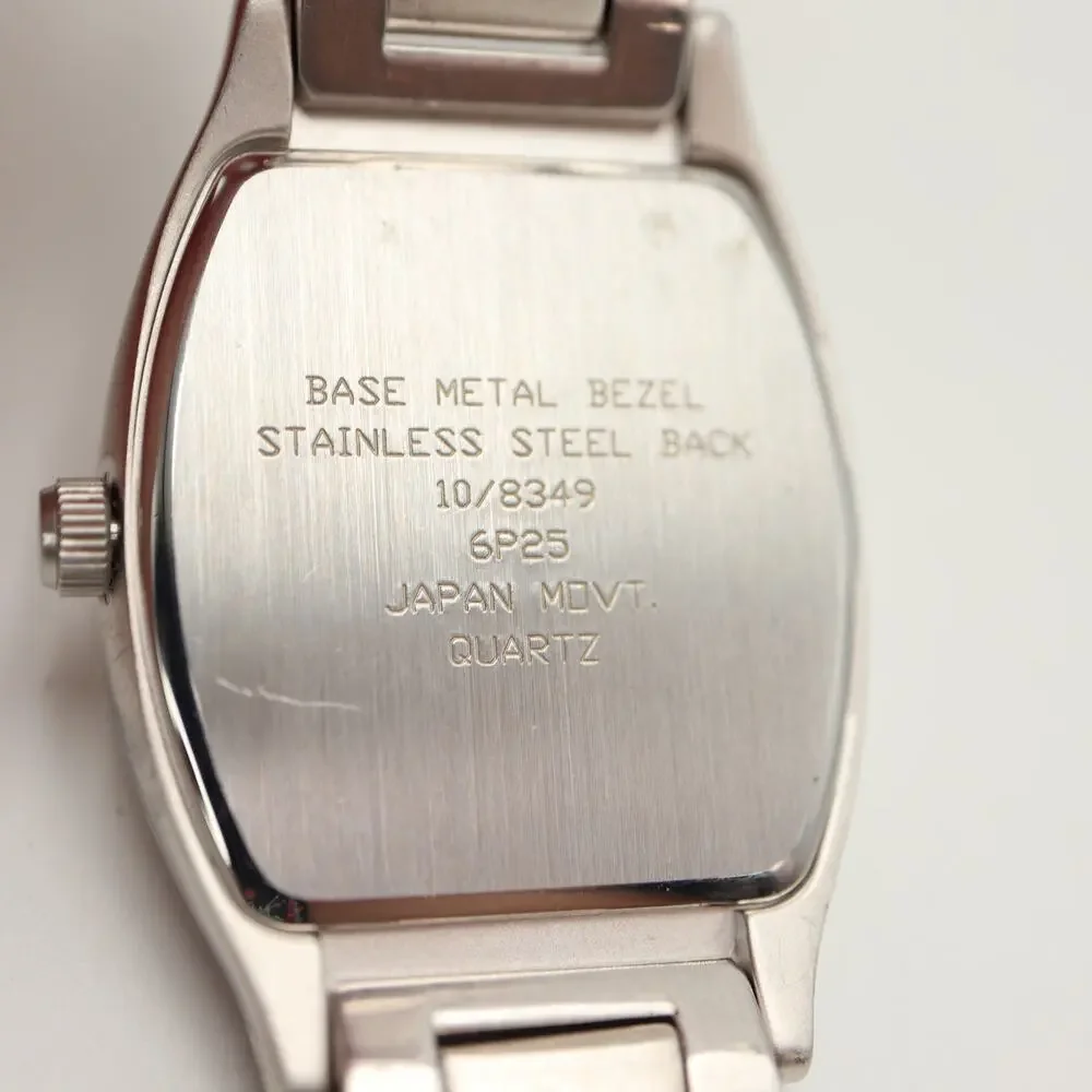 Anne Klein 31mm Barrel Silver Tone Womens Watch Day Date Bracelet w New Battery